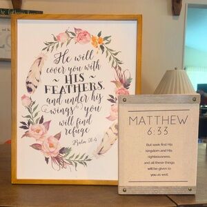 2 Inspirational Christian Wall Scripture Signs